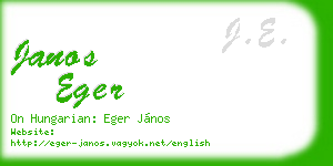 janos eger business card